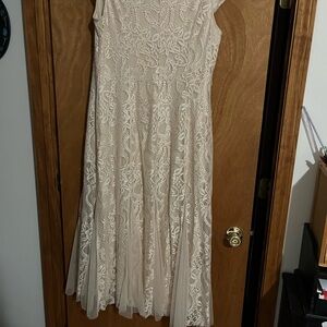 Candie's Ivory Lace Maxi Dress